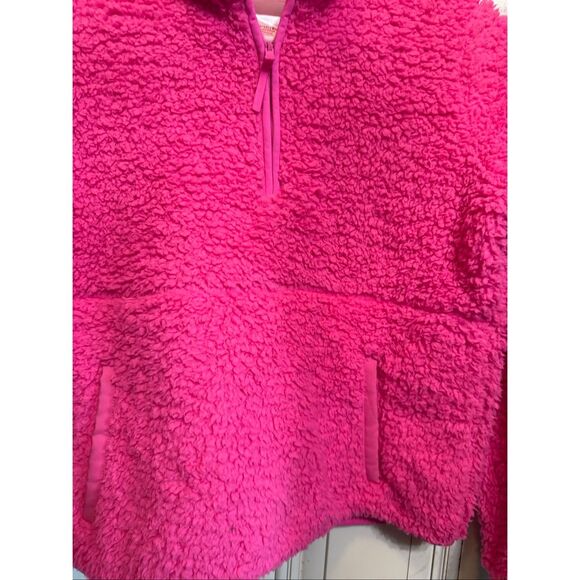 Wondershop Kids Faux Shearling Long Sleeve Half Zip Up Pajama Top Hot Pink Large - Picture 6 of 7